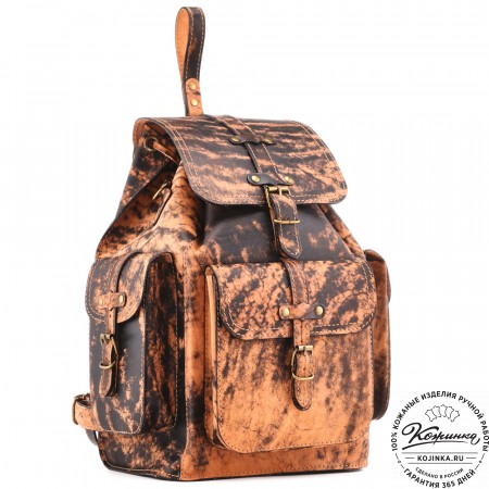  Кожаный рюкзак "Патриот" (старение рыжий)